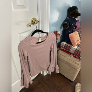 We The Free Lavender and Peach Striped Top